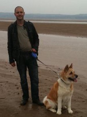 Toffee the Japanese Akita Crosby Beach 2012